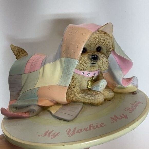 VTG Hamilton Collection My Yorkie My Baby Dogs Yorkshire Terrier Figurine 3.5" - Picture 1 of 10